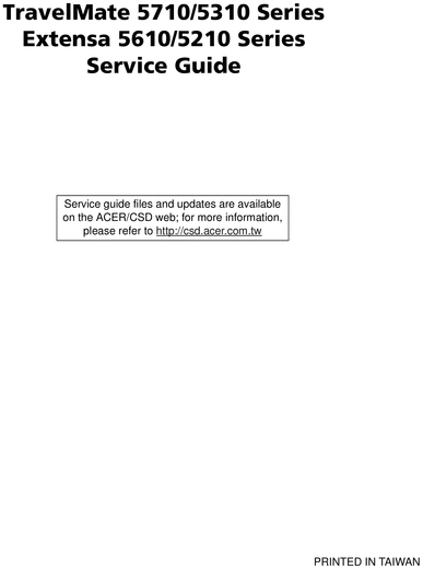 Product picture Acer TravelMate 5710/5310 Official Service Repair Manual