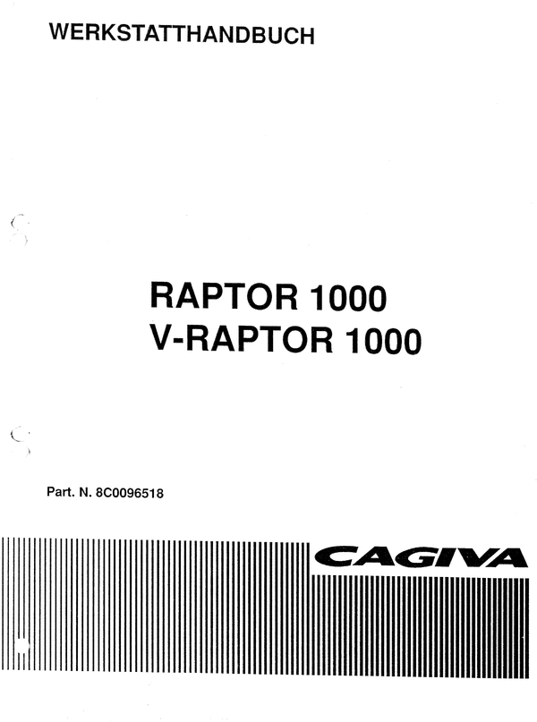 Product picture Cagiva Raptor 1000 / V-Raptor 1000 Workshop Manual (German)