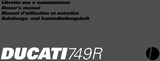 Product picture Ducati 749R Owners Manual