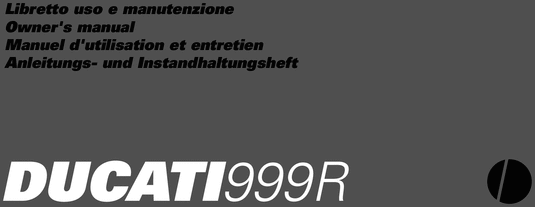 Product picture Ducati 999R Owners Manual English, Italian, French, Deutsch