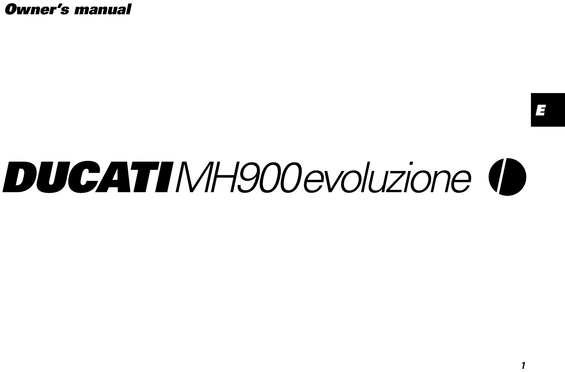 Product picture Ducati MH900 evoluzione Owners Manual