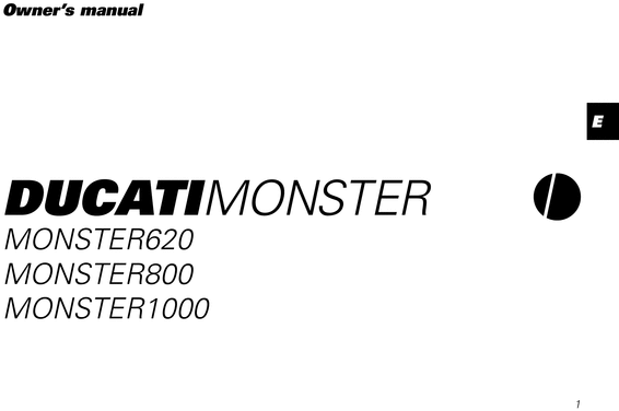 Product picture Ducati Monster 620 800 1000 Owners Manual